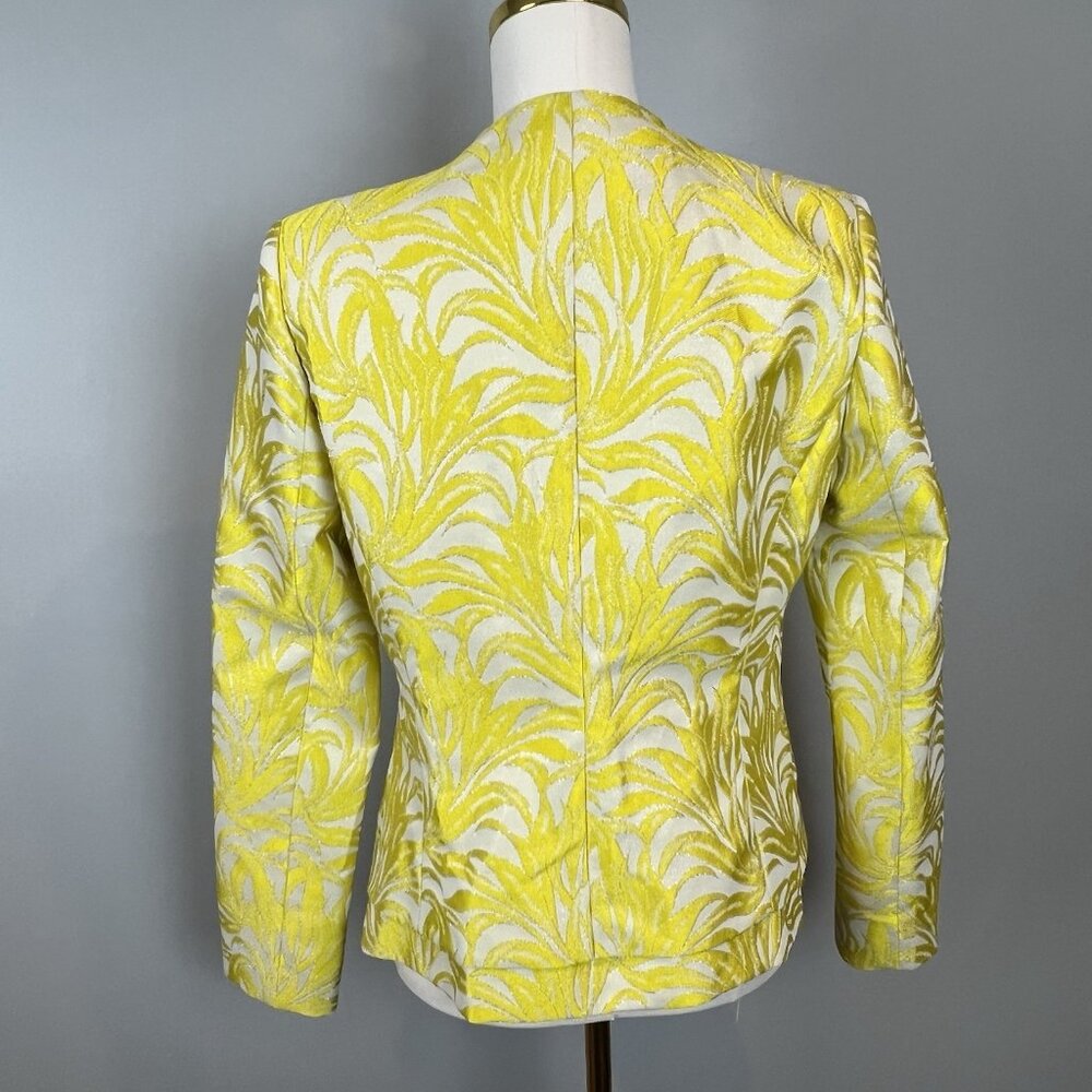 Intermix Bayley Jacket Womens Size Medium Printed Yellow Metallic Evening NWT - Picture 7 of 14